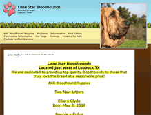 Tablet Screenshot of lonestarbloodhounds.com
